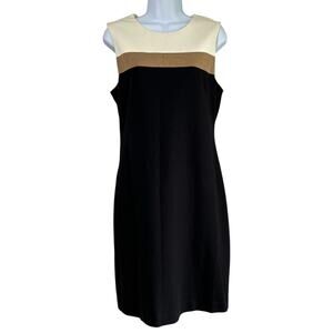 Trina Turk Womens Color Block Sheath Dress Size 6 Minimalist Career Preppy